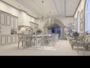 luxury fashion european restaurant 1845 3D Model
