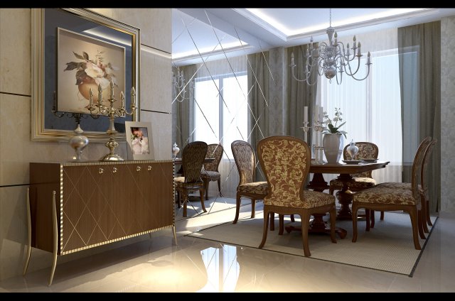 luxury fashion european restaurant 1846 Modèle 3D .c4d .max .obj .3ds .fbx .stl .blend 