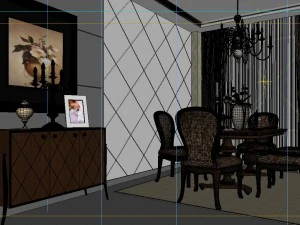 luxury fashion european restaurant 1846 3D Model