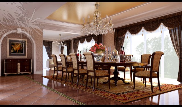 luxury fashion european restaurant 1847 Modelo 3D .c4d .max .obj .3ds .fbx .stl .blend