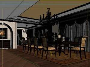 luxury fashion european restaurant 1847 3D Model