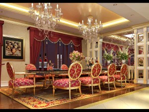 Роскошный модный европейский ресторан 1848 года 3D Модель