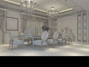 luxury fashion european restaurant 1848 Modello 3D