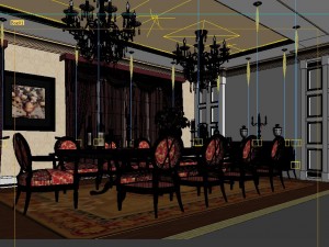 luxury fashion european restaurant 1848 Modello 3D
