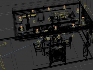 luxury fashion european restaurant 1849 Modèle 3D