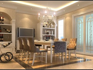 luxury fashion european restaurant 1850 3D Model