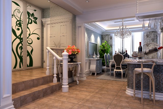 luxury fashion european restaurant 1851 Model 3D .c4d .max .obj .3ds .fbx .stl .blend 