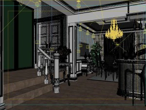 luxury fashion european restaurant 1851 3D Model