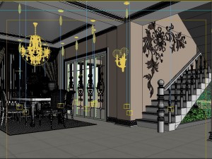 luxury fashion european restaurant 1852 3D Model