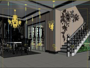 luxury fashion european restaurant 1852 3D Model