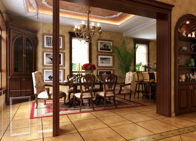 luxury fashion european restaurant 1853 3D Модель .c4d .max .obj .3ds .fbx .stl .blend 