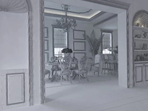 luxury fashion european restaurant 1853 3D Model