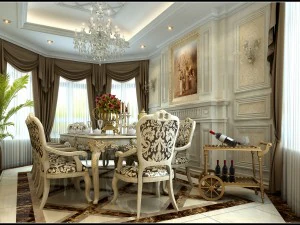 Europ&auml;isches Luxusrestaurant mit Mode aus dem Jahr 1854 3D Modell