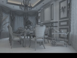 luxury fashion european restaurant 1854 3D मॉडल