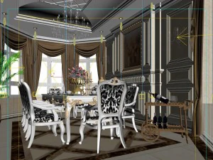 luxury fashion european restaurant 1854 3D Model