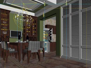 luxury fashion european restaurant 1855 3D Model