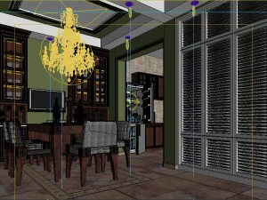luxury fashion european restaurant 1855 3D Model