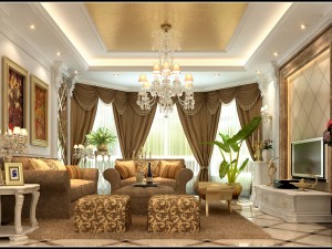 luxury fashion european living room 1733 3D Модель