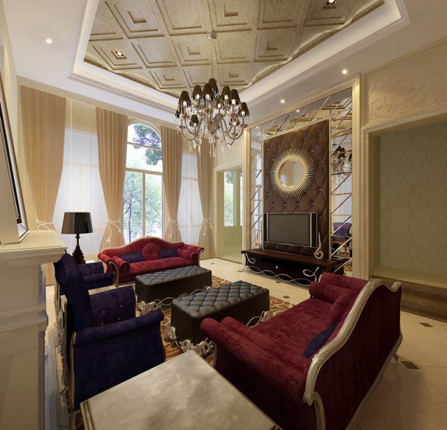 luxury fashion european living room 1778 Model 3D .c4d .max .obj .3ds .fbx .stl .blend 