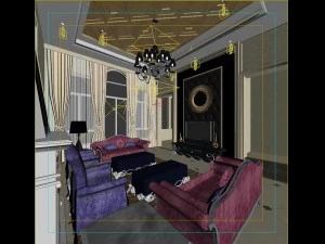 luxury fashion european living room 1778 3D Model