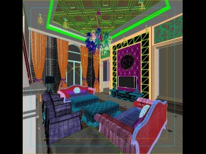 luxury fashion european living room 1778 Model 3D