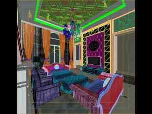 luxury fashion european living room 1778 3D Model