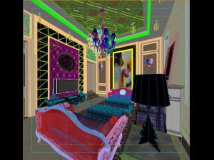 luxury fashion european living room 1778 Model 3D