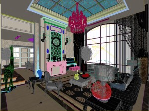 luxury fashion european living room 1788 3D Model