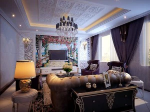 럭셔리 스타일 유럽식 거실 1789 3D 모델