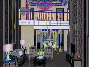 luxury fashion european living room 5144 3D Модель