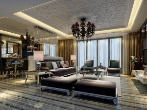luxury fashion european living room 5162 3D Model