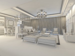 luxury fashion european living room 5162 3D Model