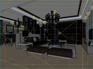 luxury fashion european living room 5162 3D Model