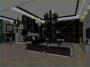 luxury fashion european living room 5162 3D Model