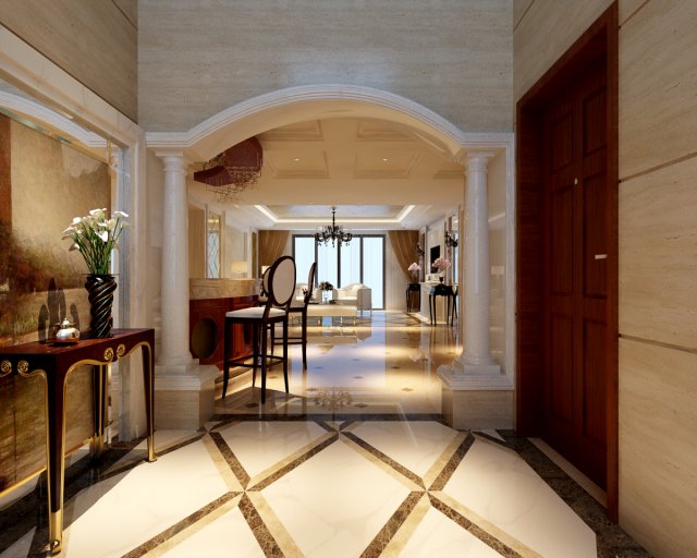 luxury fashion european living room 5163 3D Model .c4d .max .obj .3ds .fbx .stl .blend 