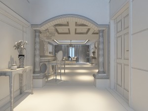 luxury fashion european living room 5163 3D Model