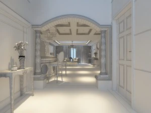 luxury fashion european living room 5163 3D Model