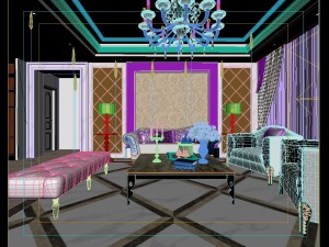 luxury fashion european living room 5163 3D Model