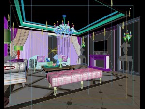luxury fashion european living room 5163 3D Model