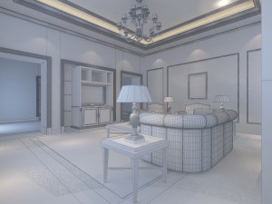 luxury fashion european living room 1755 3D मॉडल
