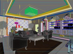 luxury fashion european living room 5136 3D Модель