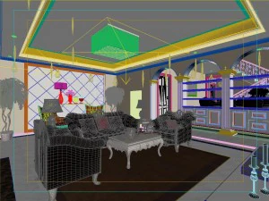 luxury fashion european living room 5136 3D Model