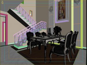 luxury fashion european living room 5136 3D Модель