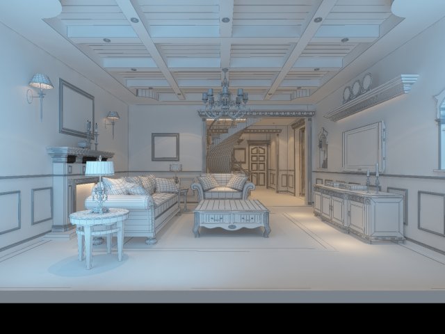 luxury bucolic european living room 5137 3Dモデル .c4d .max .obj .3ds .fbx .stl .blend