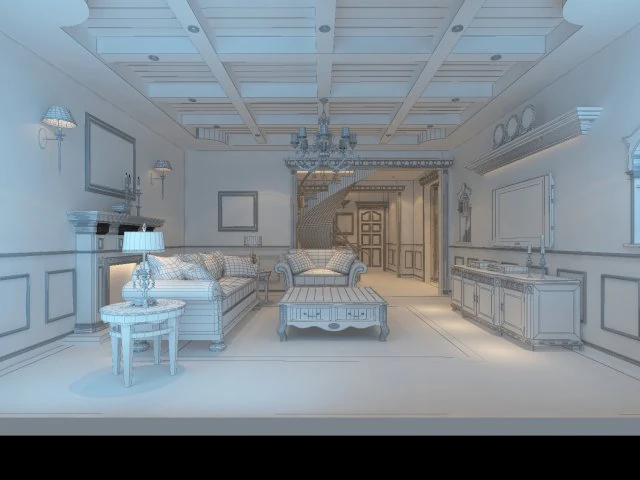 luxury bucolic european living room 5137 3D Model .c4d .max .obj .3ds .fbx .stl .blend 
