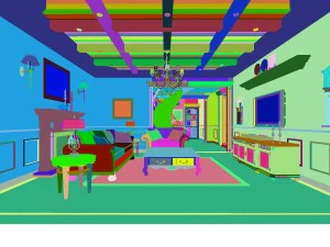 luxury bucolic european living room 5137 3D Model