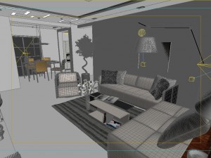 deluxe modern living room 1801 3D 模型