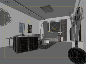 deluxe modern living room 1801 3D 模型