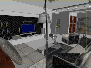 deluxe modern living room 1801 3D 模型