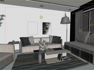 deluxe modern living room 1801 3D 模型